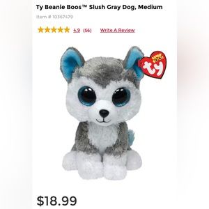 Ty Beanie Boos Slush great wolf Ty Silk Exclusive, 6" Plush